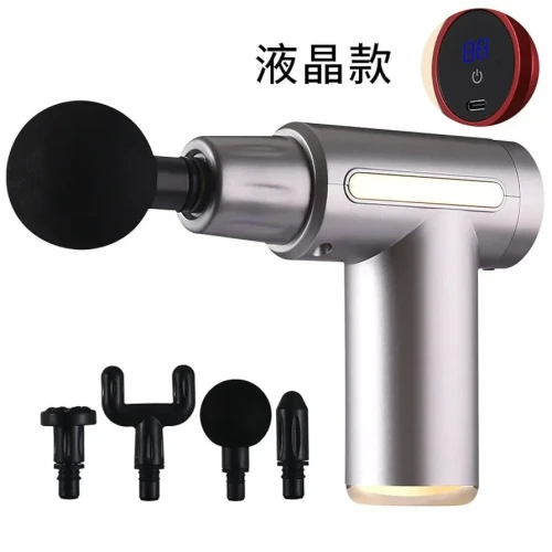Neck Massager Muscle Massage Gun Muscle Pain Relief USB Rechargeable Fascia Gun Electric Massager Relieving Muscle Massage Massage Gun Fascia Gun, 720 Aluminum Head Gray LCD 1200mah