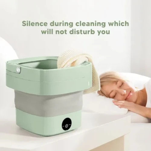 Machine with Spinner, Ultrasonic Turbine Washing Machine, Portable Turbo Washer for Travel, Foldable Bucket Type Laundry Clothes Washer, Lightweight Collapsible Bucket Washing Machine