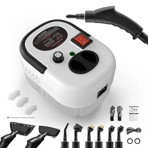 2500w Steam Cleaner, High Pressure Steam Cleaner for Home, Handheld Steam Cleaner with Brushes, Portable Steamer for Cleaning, High Heat Steamer for Windows, Furniture, Kitchen, Bathroom,Tile
