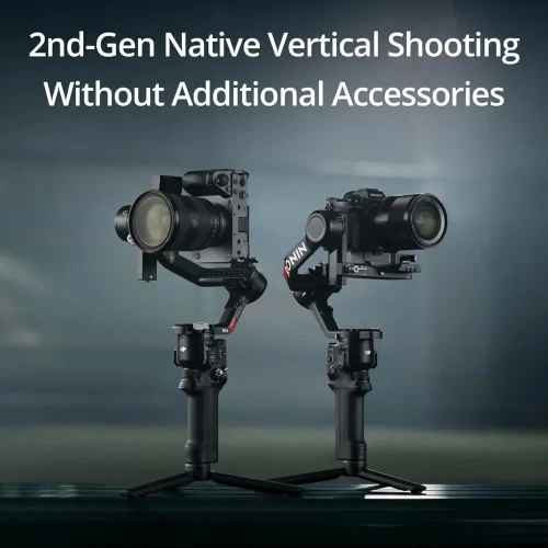 DJI RS4 3Axis Gimbal Stabilizer for DSLR and Mirrorless Cameras Canon/Sony/Panasonic/Nikon/Fujifilm, 2nd-Gen Native Vertical Shooting, 2-Mode Switch Joystick, Teflon Axis Arms, Camera Gimbal