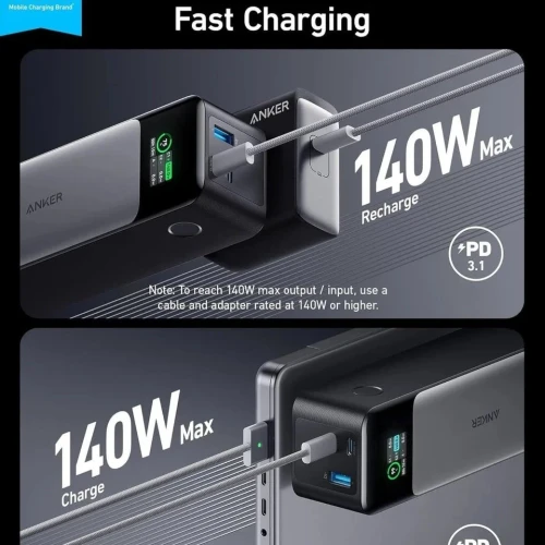 Anker 737 Portable Power Bank 140W 24000mAh Smart Display A1289
