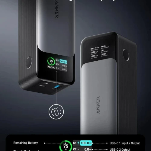 Anker 737 Portable Power Bank 140W 24000mAh Smart Display A1289