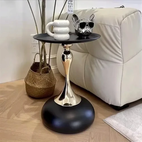 European-Style SideTable Small Apartment Home Sofa Edge Small Waist French Corner Table Bedroom Bedside Small Round Table Corner Table