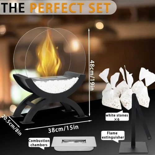 Round Large Tabletop Fireplace