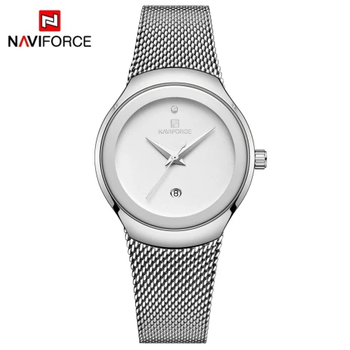 NAVIFORCE Women Watch Luxury Gold Steel Wristwatch Girls Gift Calendar Watches