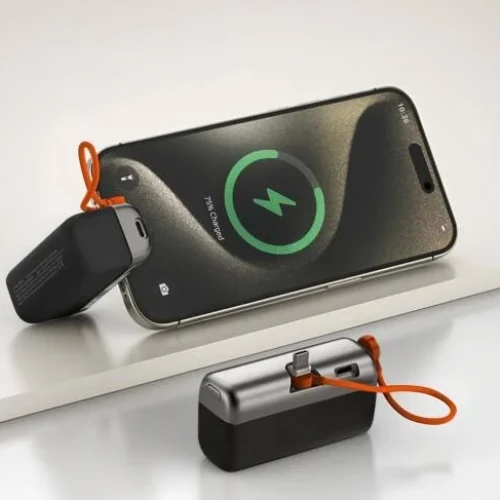 Porodo Pocket Volt 10000mAh Nano Power Bank, Built-in USB-C Connector