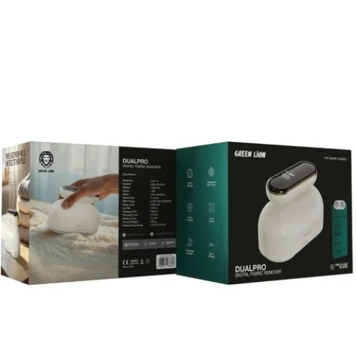 DualPro Digital Fabric Electric Lint Remover with USB Rechargeable & Working Time 2.2 hrs / Speed Gear 3 Levels / Lint Bin 130 ml / Comfortable Handgrip / Max Range 6900RPM - White