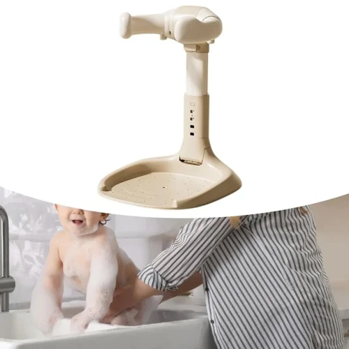 Adjustable Baby Bath Stand Soft Shower Stand Support for Newborn Baby Infant Yellow PP | Bathing & Grooming | Bath Tubs