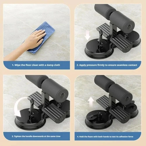 Portable Adjustable Sit up Exercise Equipment, Dual Suction Cup Core Exercise Ab Machine, Abdominal Muscles Full Body Training for Abs Home Gym Exercise