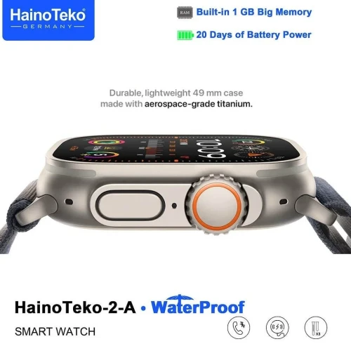Haino Teko 2 A Smartwatch With Waterproof Full Screen AMOLED Display 20 Days Battery Life and 3 Pair Straps Designed For Ladies and Gents Silver