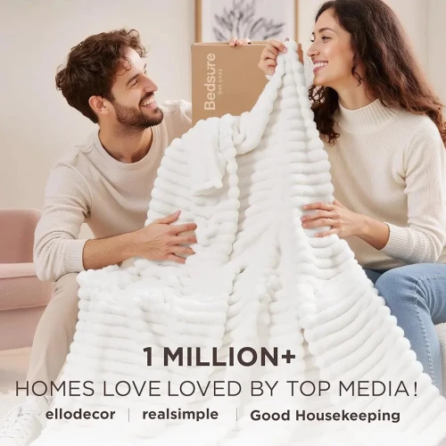 Soft white throw blanket from Bedsure!