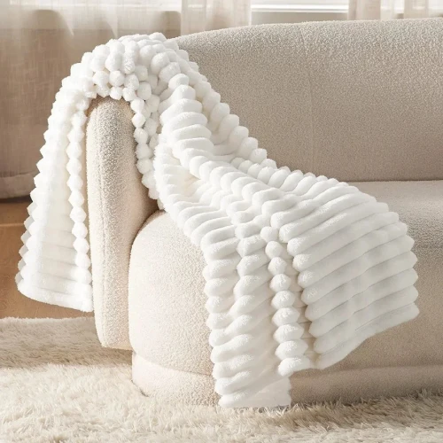 Soft white throw blanket from Bedsure!