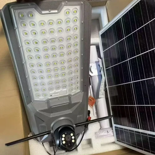 Solar Powered Floodlight 600W Street Light With 4G Camera Solar Monitoring Street Light 4G Panoramic Outdoor Home Camera