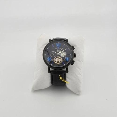 Mens wrist timepiece- automatic with leather
