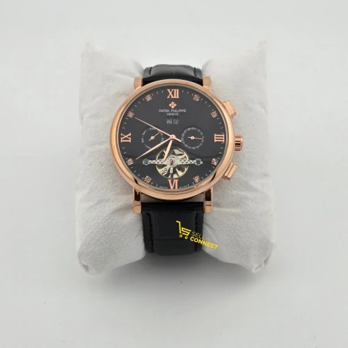 Men's mechanical leather strap watch