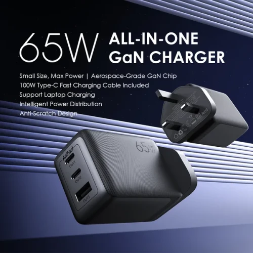 oraimo HyperGaN 65 65W GaN Wall Charger Kit with 100W CC Cable