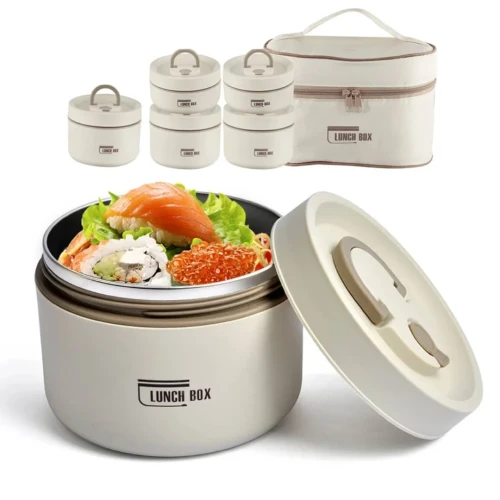 stackable, insulated stainless steel lunch box set