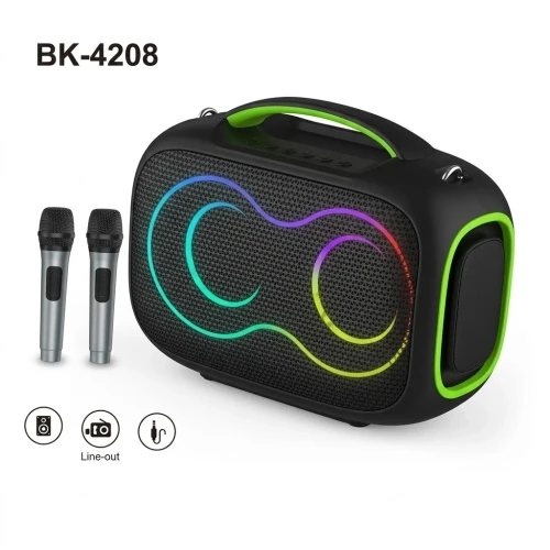 Jbk speaker with dual microphones