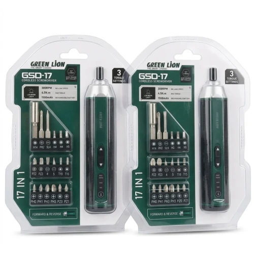 Green Lion GSD-17 Cordless Screwdriver kit