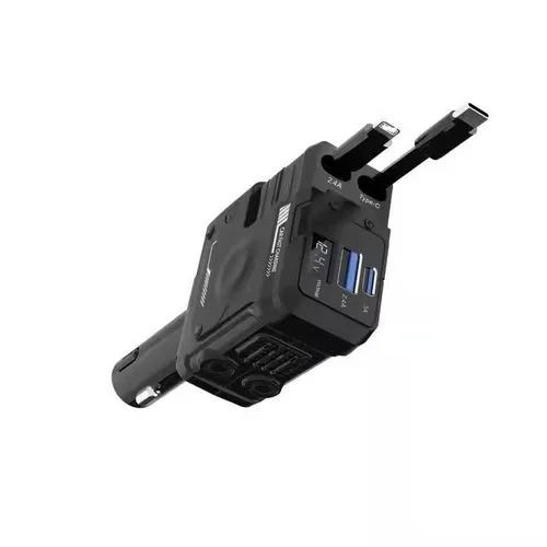 Porodo 66W 4in1 Retractable Car Charger