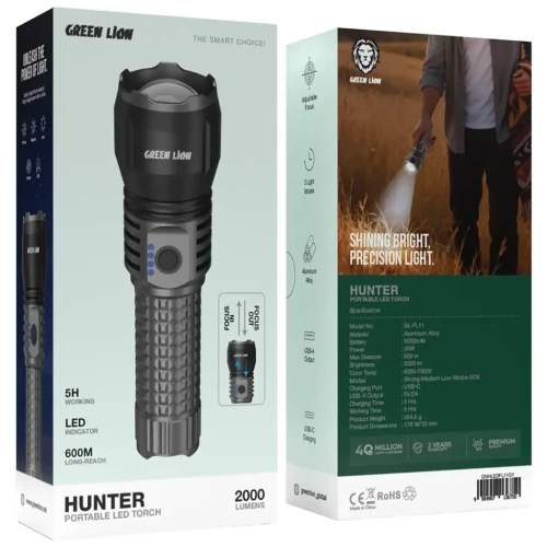 Green Lion Hunter Portable LED Torch