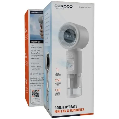 Porodo Cool & Hydrate Mini Fan & Humidifier