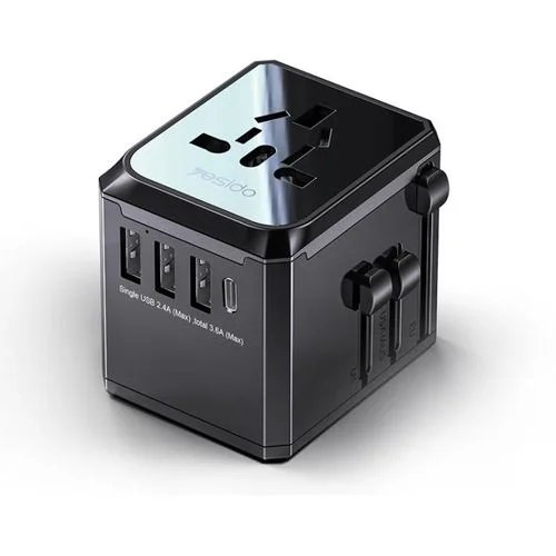 Yesido Type-C Ports Multi-function MC10 Universal Travel Adapter Plug