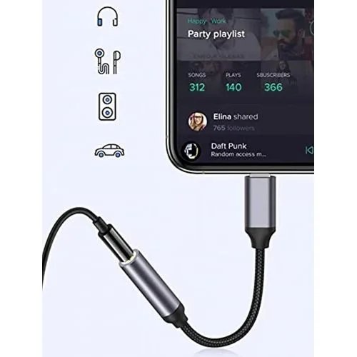 Yesido Audio Adapter Lightning To 3.5MM Headphone Adapter