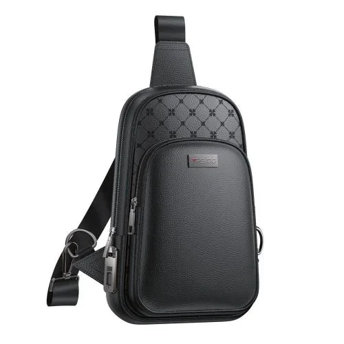 Yesido Fingerprint Reader Metal Lock Security Leather Shoulder Bag