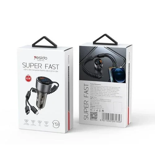 Yesido Y58 60W Fast Charging Car Charger