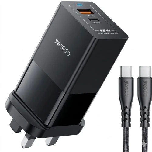 Yesido YC92 USB-A + Type-C Dual Port 65W Fast Charging Power Adapter