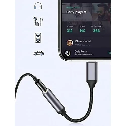 Yesido Audio Adapter Lightning To 3.5MM Headphone Adapter