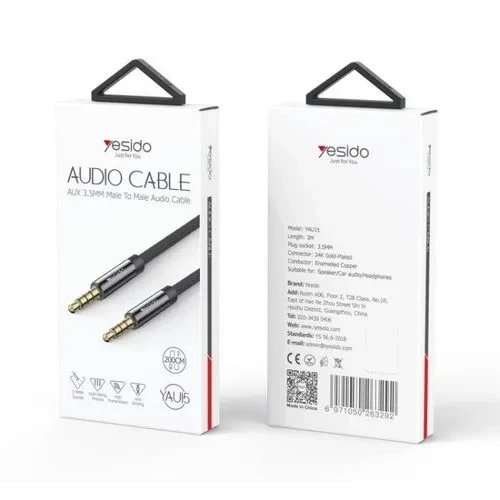 Yesido YAU15 2m Nylon   Auxiliar Audio Cable