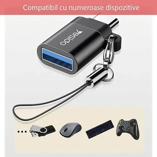 Yesido Type-C to USB3.0 Super Fast Data Transmission - Black