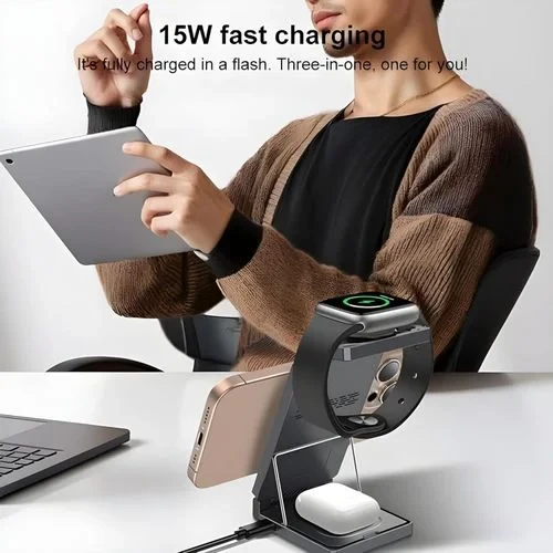Yesido DS25 Foldable 3 in 1 Fast Charging Wireless Charger