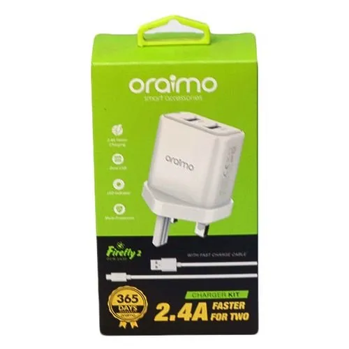 Oraimo Firefly OCW-U63D 2USB Fast Charging – White