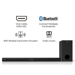 Hisense 2.1Ch Bluetooth Sound Bar with Wireless Subwoofer-200W