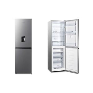 Hisense 330L Double Door Bottom Freezer Refrigerator with Water Dispenser – Silver