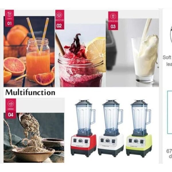 2L 4500W Multipurpose Commercial Blender Smoothie Food Processor Mixer Juicer Ice Crush Coffee Grinder-Red, White,Green