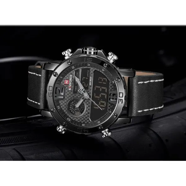 Digital And Analog Men's Watch - Black - Image 2