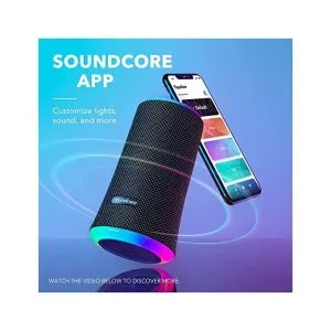 Soundcore Flare 2 Bluetooth Speaker 20W , IPX7 ,Waterproof And 360° Sound PartyCast, -Black