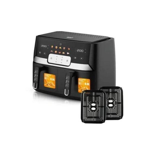 RAF 12L Air Fryer With 2 Independent Baskets Grill Oven- Black