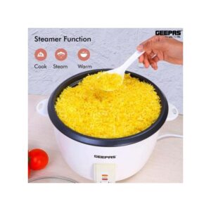 Geepas 3-IN-1 Rice Cooker & Steamer with Keep Warm 2.8Litres -White