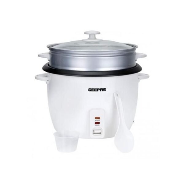 Geepas 3-IN-1 Rice Cooker & Steamer with Keep Warm 2.8Litres -White