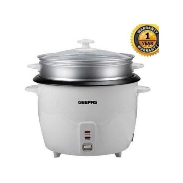 Geepas 3-IN-1 Rice Cooker & Steamer with Keep Warm 2.8Litres -White - Image 8