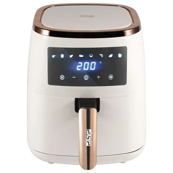 Dsp 5.5L Oil Free Air Fryer Touch Control Board Automatic Shutdown 8 Preset Menus Hot Oven Cooker - Cream.