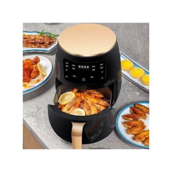SilverCrest 6 Liters Large Oil Healthy Air Fryer-Black/Green - Image 2