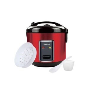 Saachi Electric Rice Cooker With Steam Basket To Cook Vegetables-Red/Black