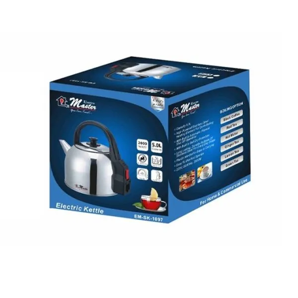 EM-SK-1097 5.0Litre Electric Kettle With Foldable Handle - Silver - Image 2