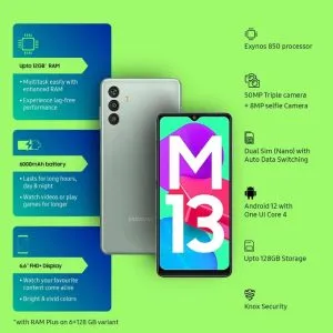 Galaxy M13 - 6.6" 4GB RAM 64GB ROM 50MP - Green